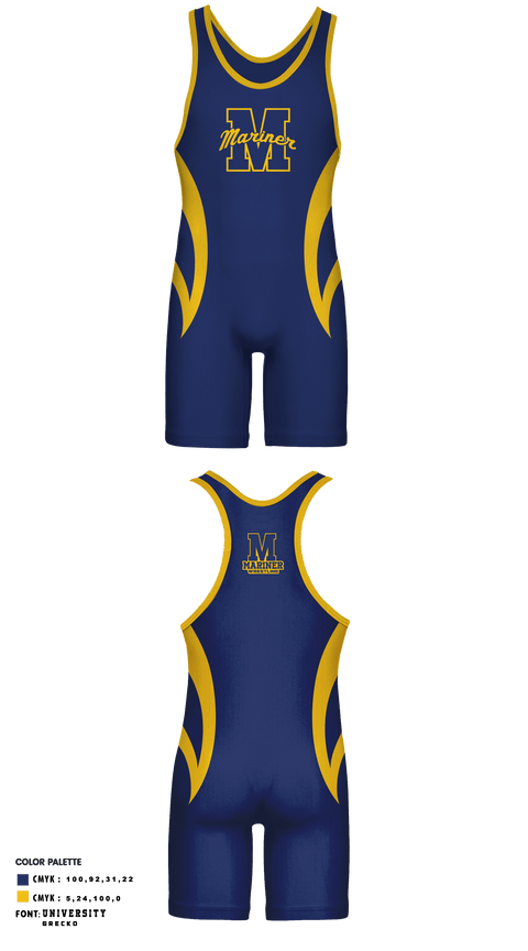 Wrestling Singlet, Mariner High School Wrestling, Wrestling, Teamtime, Team time, sublimation, custom sports apparel, team uniforms, spirit wear, spiritwear, sports uniforms, custom shirts, team store, custom team store, fundraiser sports, apparel fundraiser