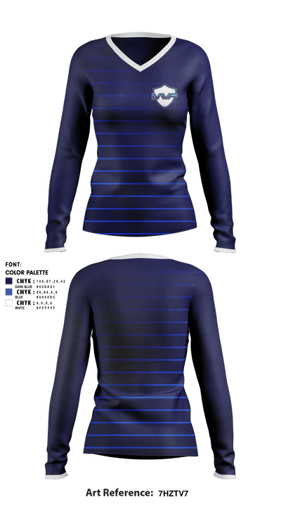 TEAM MVP SPORTS 80405178 Women's Long Sleeve V-neck Shirt - 1