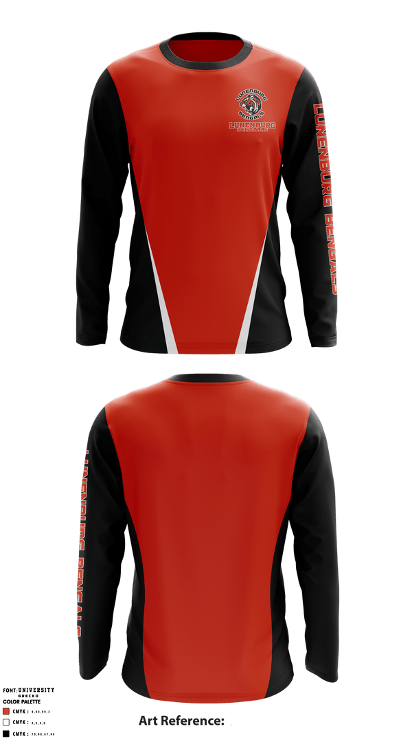 Long Sleeve Performance Shirt, Lunenburg Bengals, Football, Teamtime, Team time, sublimation, custom sports apparel, team uniforms, spirit wear, spiritwear, sports uniforms, custom shirts, team store, custom team store, fundraiser sports, apparel fundraiser