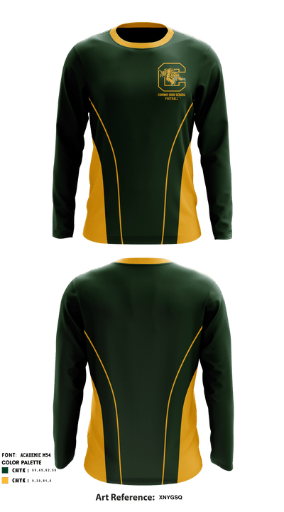 Conway High School Football 2543740 Long Sleeve Performance Shirt - 1