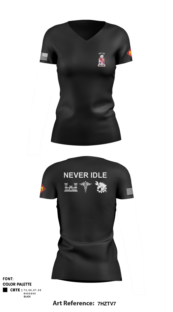 Women's Short Sleeve Vneck Shirt, 120th Engineers, , Teamtime, Team time, sublimation, custom sports apparel, team uniforms, spirit wear, spiritwear, sports uniforms, custom shirts, team store, custom team store, fundraiser sports, apparel fundraiser