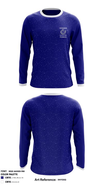 Wyoming High School Tennis 90911536 Long Sleeve Performance Shirt - 1