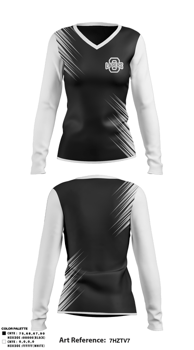Ohio Lasers 23697398 Women's Long Sleeve V-neck Shirt - 1