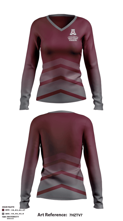 Ambridge Area Senior High School Volleyball 73441548 Long Sleeve Performance Shirt - 1