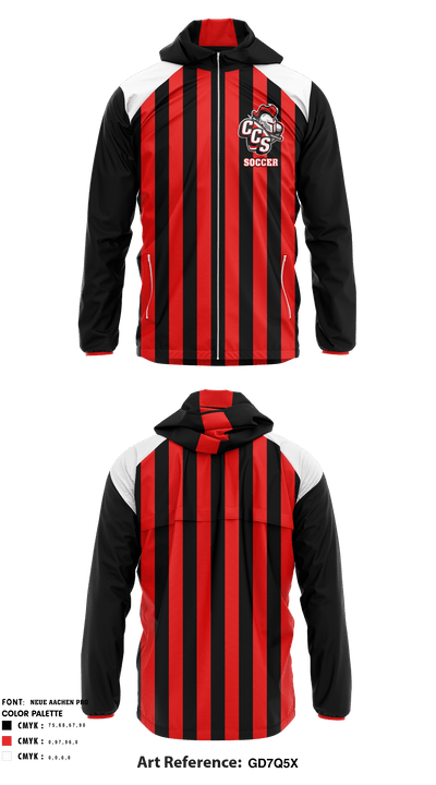 Cornerstone Christian School Soccer 35356214 Windbreaker - 1