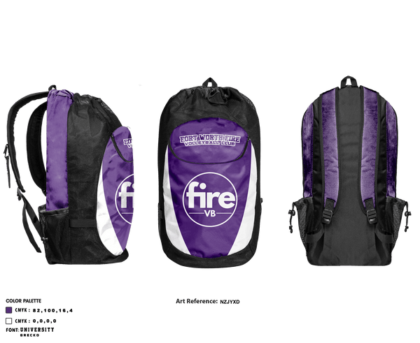 Gear Bag, Fort Worth Fire Volleyball Club, Men's Volleyball, Teamtime, Team time, sublimation, custom sports apparel, team uniforms, spirit wear, spiritwear, sports uniforms, custom shirts, team store, custom team store, fundraiser sports, apparel fundraiser