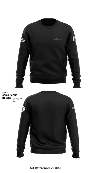 2nd platoon 93928101 Crew Neck Sweatshirt - 1