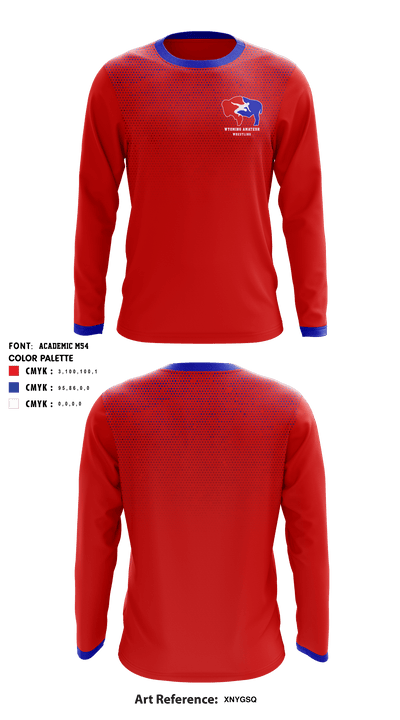 Wyoming Amateur Wrestling Association 77403720 Long Sleeve Rash Guard Shirt - 1
