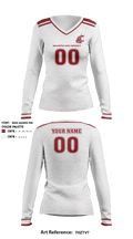 Washington State University Volleyball 5484408 Women's Long Sleeve V-neck Shirt - 2