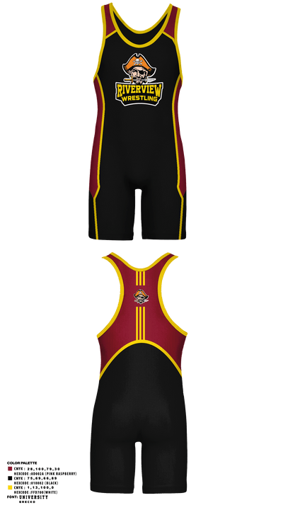 Riverview 97113639 Wrestling Singlet - 4