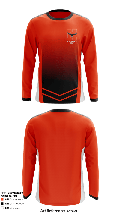 Hayfield Secondary School Golf 92876987 Long Sleeve Performance Shirt - 1