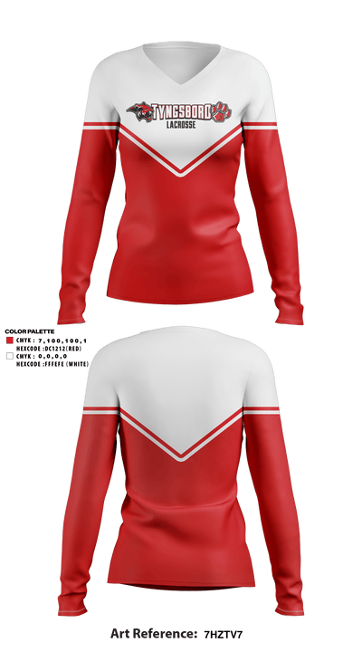 Tyngsboro Youth Lacrosse 56353565 Women's Long Sleeve V-neck Shirt - 1