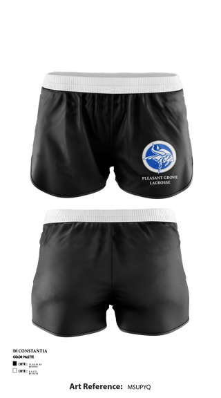 Women's Shorts, Pleasant Grove High School Lacrosse, Women's Lacrosse, Teamtime, Team time, sublimation, custom sports apparel, team uniforms, spirit wear, spiritwear, sports uniforms, custom shirts, team store, custom team store, fundraiser sports, apparel fundraiser