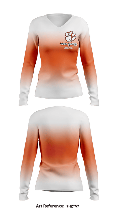 Rock Springs Softball 52347054 Women's Long Sleeve V-neck Shirt - 1