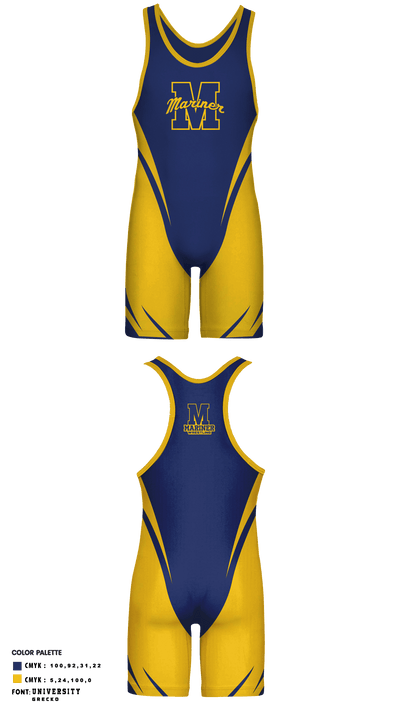 Mariner High School Wrestling 19118180 Wrestling Singlet - 4