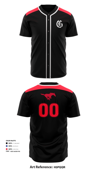 Full Button Baseball Jersey, Grapevine Mustangs - 11U, Baseball, Teamtime, Team time, sublimation, custom sports apparel, team uniforms, spirit wear, spiritwear, sports uniforms, custom shirts, team store, custom team store, fundraiser sports, apparel fundraiser