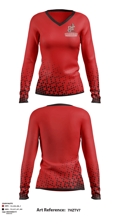 Immokalee High School Swimming 48801182 Women's Long Sleeve V-neck Shirt - 1