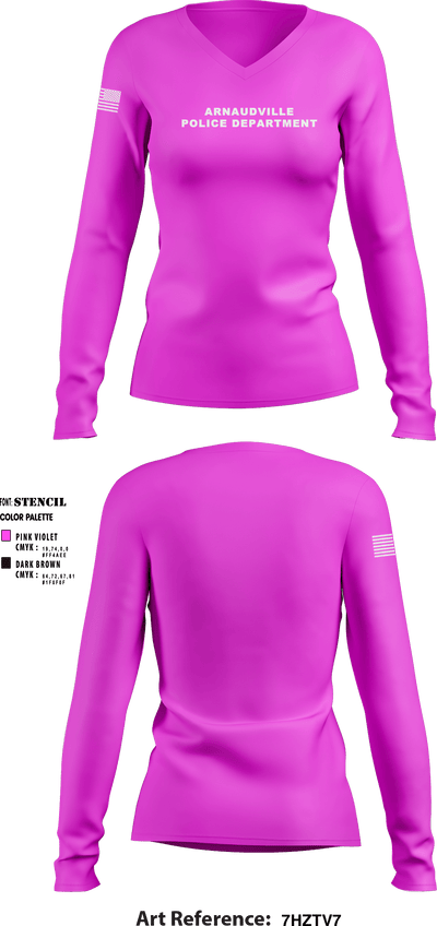 Arnaudville Police Department 19047402 Women's Long Sleeve V-neck Shirt - 1
