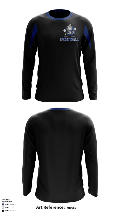 Miami Wardogs Youth Football 39809616 Long Sleeve Shooting Shirt - 1
