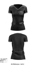 Dominion High School Gymnastics 4525189 Women's Short Sleeve V-neck Shirt - 1