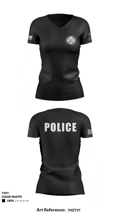 Bay Minette Police Department 41328135 Women's Short Sleeve V-neck Shirt - 6