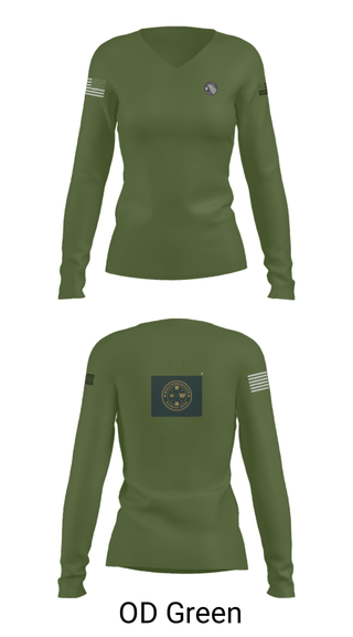 Women's Long Sleeve Vneck Shirt, , Army, Teamtime, Team time, sublimation, custom sports apparel, team uniforms, spirit wear, spiritwear, sports uniforms, custom shirts, team store, custom team store, fundraiser sports, apparel fundraiser