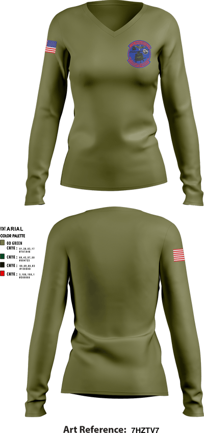 1-150TH AHB MED 80933966 Women's Long Sleeve V-neck Shirt - 2