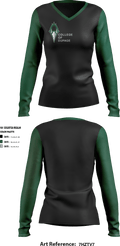 College of DuPage Alumni 35400336 Women's Long Sleeve V-neck Shirt - 2
