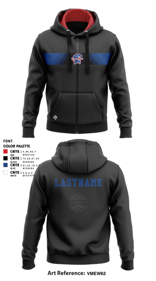 Zip Hoodie, Centaurus HS Warriors Boys Volleyball, Men's Volleyball, Teamtime, Team time, sublimation, custom sports apparel, team uniforms, spirit wear, spiritwear, sports uniforms, custom shirts, team store, custom team store, fundraiser sports, apparel fundraiser