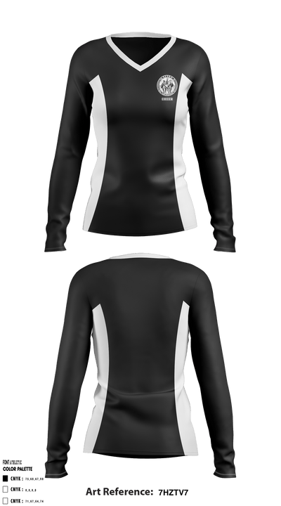 Waiakea High School Cheer 44957960 Women's Long Sleeve V-neck Shirt - 1