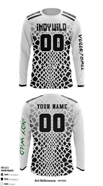 Indy Wild Volleyball 47140100 Long Sleeve Performance Shirt - 8