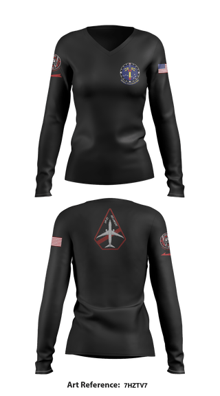 Women's Long Sleeve Vneck Shirt, VP-10 Red Lancers, Navy, Teamtime, Team time, sublimation, custom sports apparel, team uniforms, spirit wear, spiritwear, sports uniforms, custom shirts, team store, custom team store, fundraiser sports, apparel fundraiser