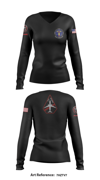 VP-10 Red Lancers 78238419 Women's Long Sleeve V-neck Shirt - 1