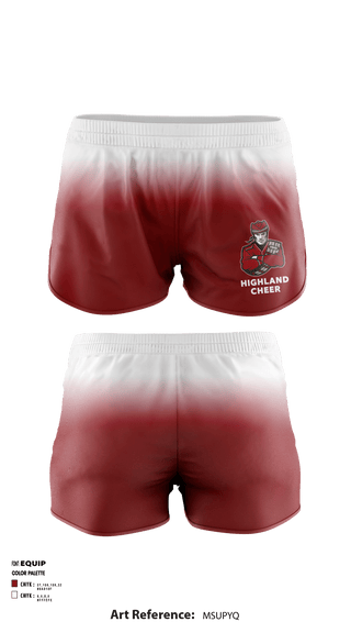 Women's Shorts, Highland High School Cheer, , Teamtime, Team time, sublimation, custom sports apparel, team uniforms, spirit wear, spiritwear, sports uniforms, custom shirts, team store, custom team store, fundraiser sports, apparel fundraiser