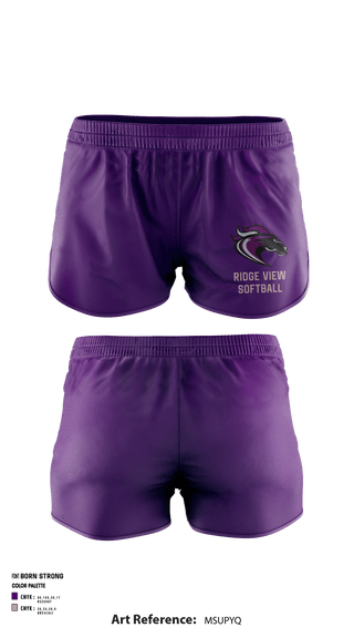 Women's Shorts, Ridge View High School Softball, Softball, Teamtime, Team time, sublimation, custom sports apparel, team uniforms, spirit wear, spiritwear, sports uniforms, custom shirts, team store, custom team store, fundraiser sports, apparel fundraiser