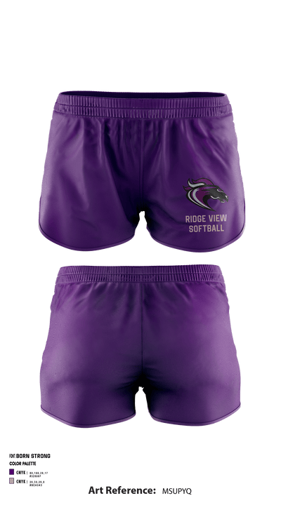 Ridge View High School Softball 65989239 Women's Shorts - 1