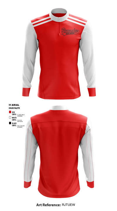 San Diego Renegades 80499290 Quarter Zip Jacket - 1