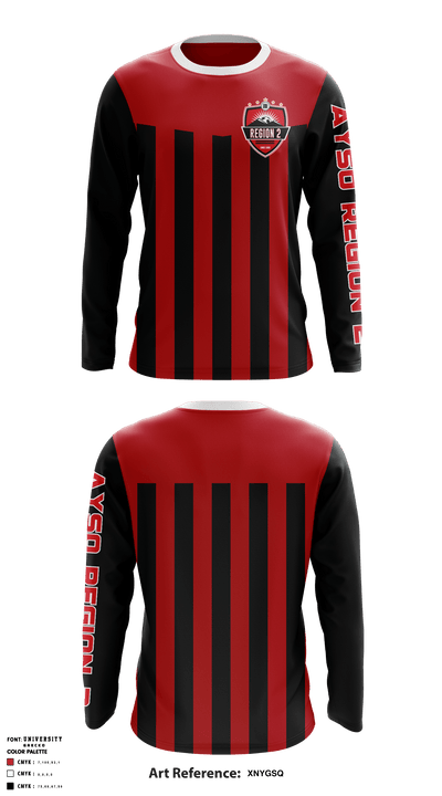 Ayso Region 2 Soccer Club 89243743 Long Sleeve Performance Shirt - 1
