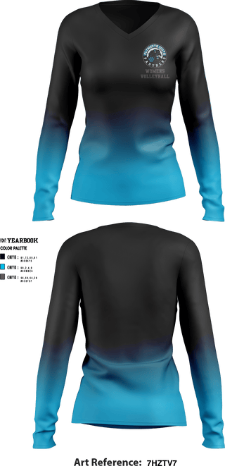 Women's Long Sleeve Vneck Shirt, Plymouth South High school, Women's Volleyball, Teamtime, Team time, sublimation, custom sports apparel, team uniforms, spirit wear, spiritwear, sports uniforms, custom shirts, team store, custom team store, fundraiser sports, apparel fundraiser