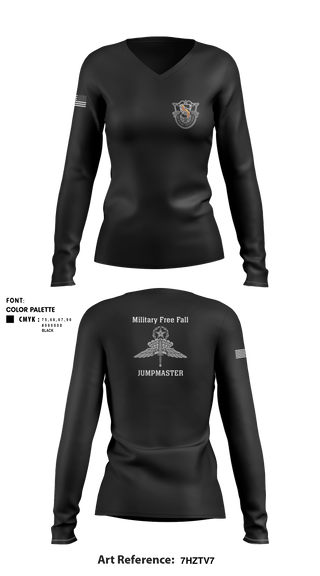 Women's Long Sleeve Vneck Shirt, 5th Special Forces Group, , Teamtime, Team time, sublimation, custom sports apparel, team uniforms, spirit wear, spiritwear, sports uniforms, custom shirts, team store, custom team store, fundraiser sports, apparel fundraiser