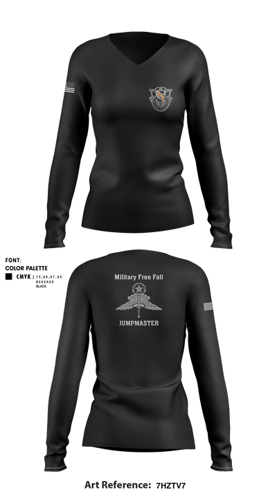 5th Special Forces Group 64398328 Women's Long Sleeve V-neck Shirt - 4