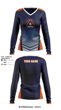 Poston Butte High School Basketball 66758149 Women's Long Sleeve V-neck Shirt - 1