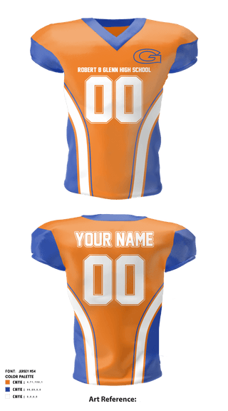 Football Jersey, Robert B Glenn High School Football, Football, Teamtime, Team time, sublimation, custom sports apparel, team uniforms, spirit wear, spiritwear, sports uniforms, custom shirts, team store, custom team store, fundraiser sports, apparel fundraiser