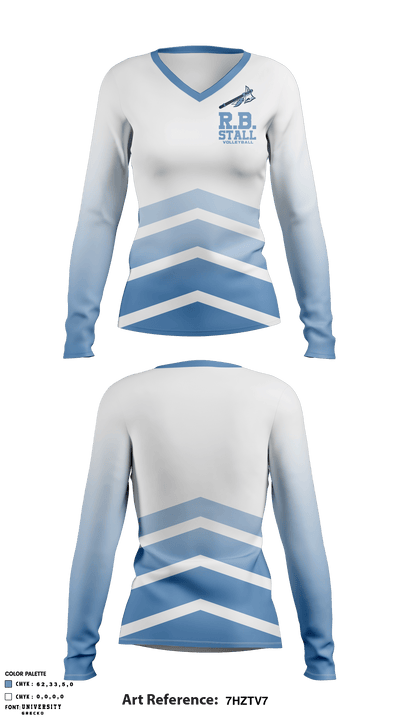 R B Stall High School Volleyball 96742384 Long Sleeve Performance Shirt - 2