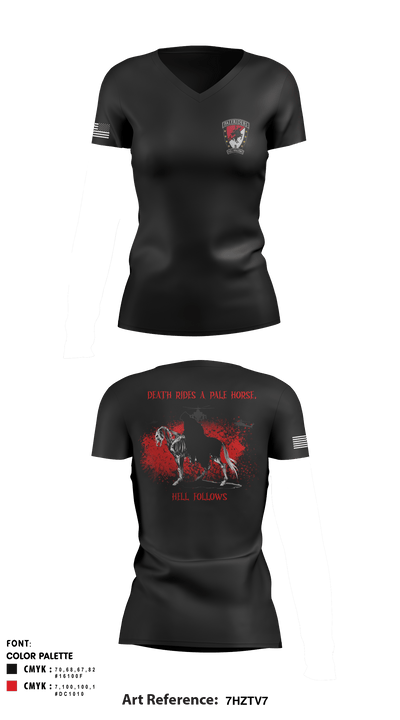 B Troop 6-6 CAV 27154728 Women's Short Sleeve V-neck Shirt - 2