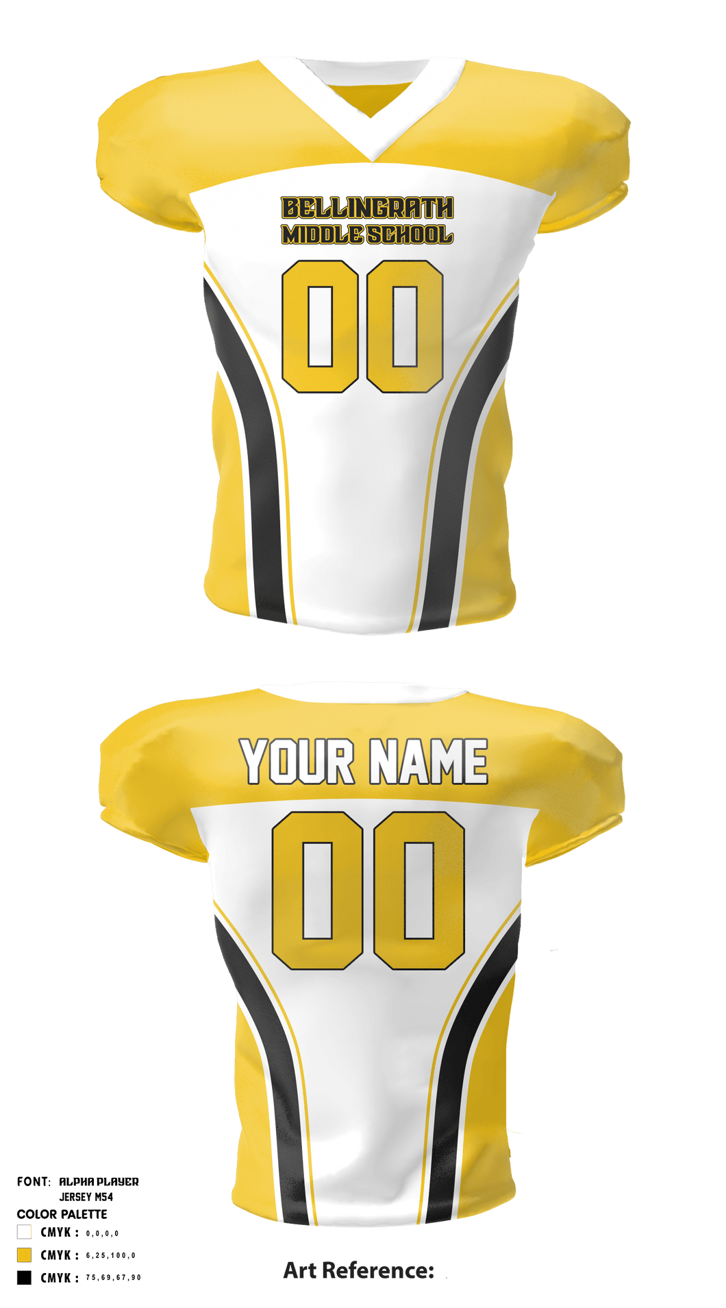 Bellingrath Middle School Football 75915550 Football Jersey - 1 – Teamtime