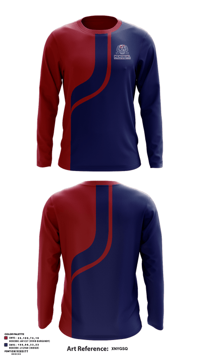 Memorial High School Track 71814788 Long Sleeve Performance Shirt - 1