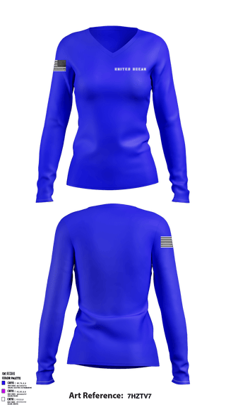 Women's Long Sleeve Vneck Shirt, , Space Force, Teamtime, Team time, sublimation, custom sports apparel, team uniforms, spirit wear, spiritwear, sports uniforms, custom shirts, team store, custom team store, fundraiser sports, apparel fundraiser