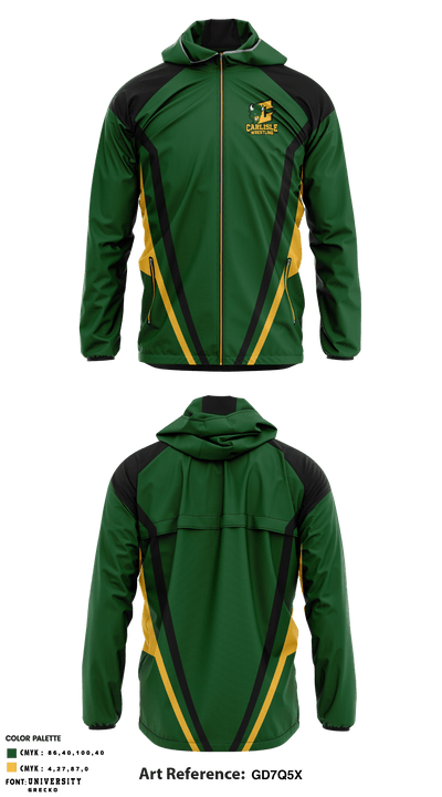 Carlisle High School Wrestling 92505474 Windbreaker - 1