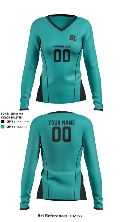 Spanaway Lake High School Volleyball 80362317 Women's Long Sleeve V-neck Shirt - 2